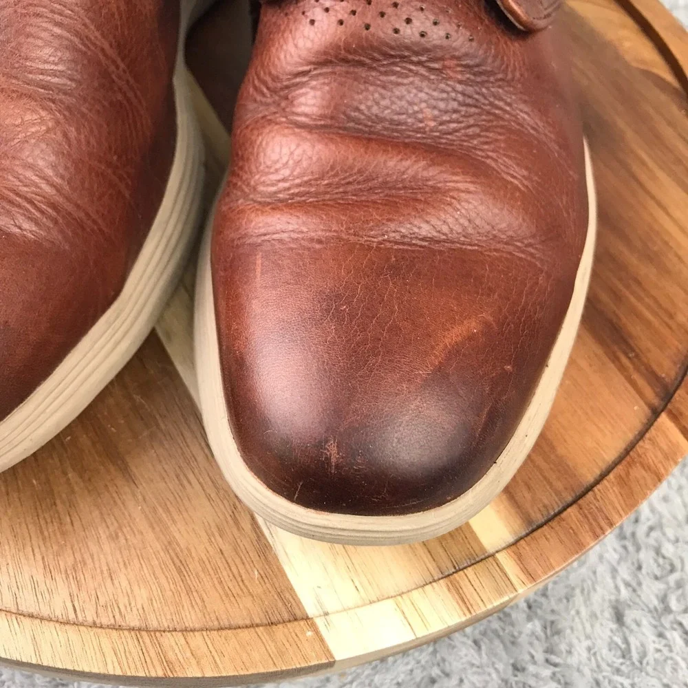 Cole Haan Original GrandChukka Boots Mens 9.5M Brown Patina Leather Shoes C25564